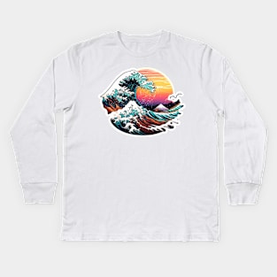 Waves by the sunset Kids Long Sleeve T-Shirt